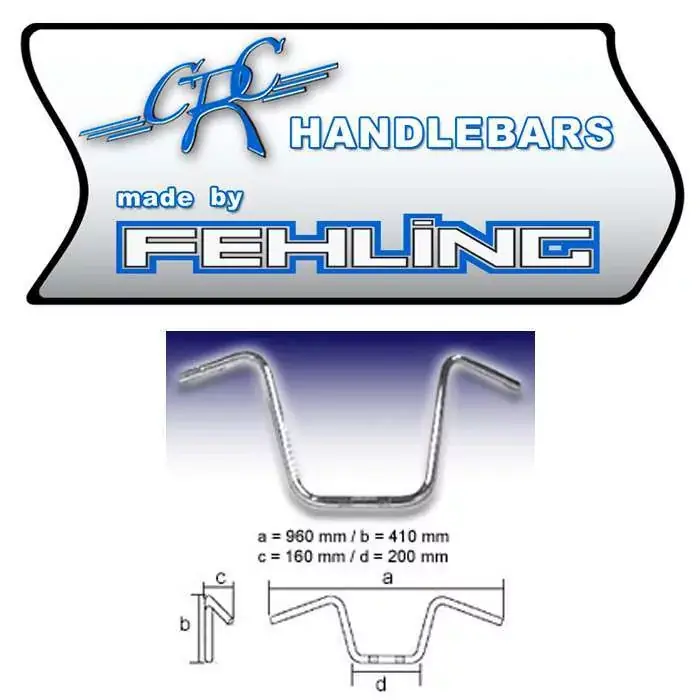 Fehling 1 Zoll Ape Hanger Lenker Chrom 96cm x 40cm Direkt Vom Hersteller