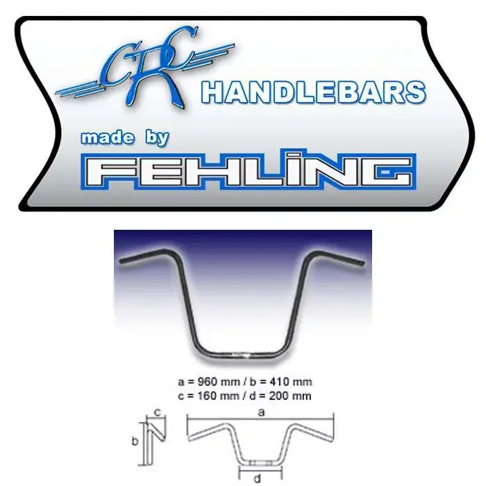 Fehling 1 Zoll Ape Hanger Lenker schwarz 96x16x40 cm Kracherpreis