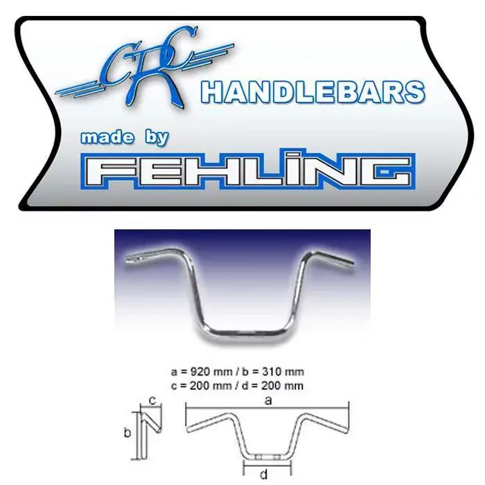 Top-Angebot Fehling 1 Zoll Ape Hanger Lenker Chrom 92x31cm