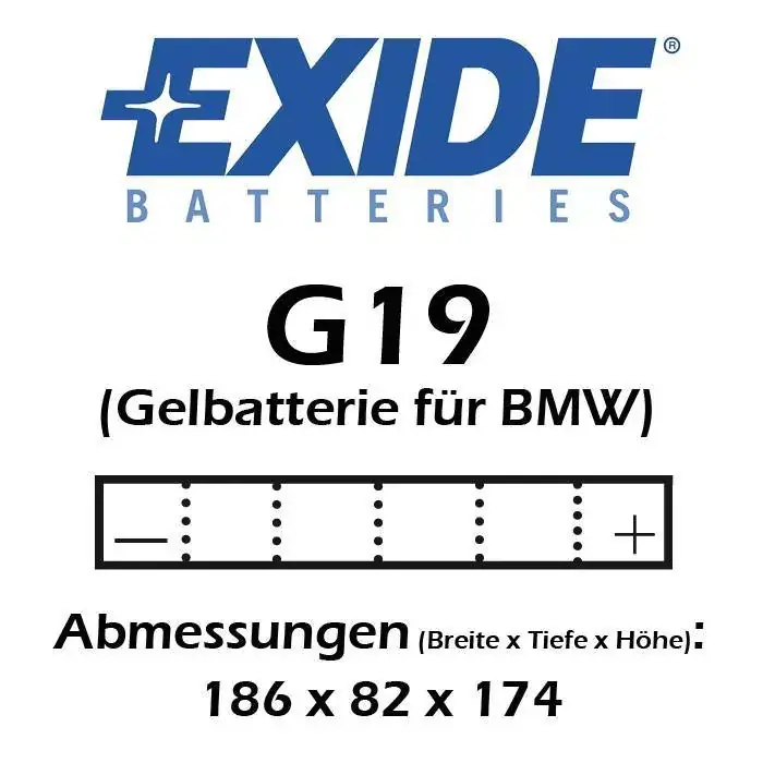 EXIDE GEL 12-19 Motorrad Batterie 19Ah DIN 51913 passend für BMW Modelle Wochenendangebot