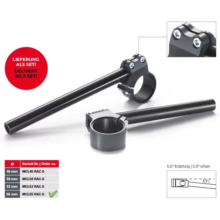 Billig Racing-SP Stummellenker Set Ø 55mm mit TÜV Gutachten