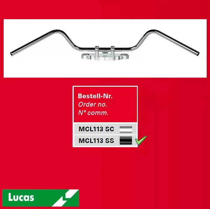 Top-Angebot Stahllenker "Touring Low" Stahl schwarz 22mm 770mm