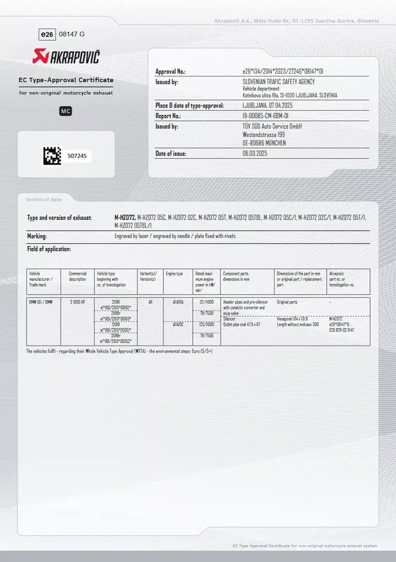 Schnäppchen Akrapovic Slip-On Line (Carbon) Auspuff passend für BMW S1000XR 2020–