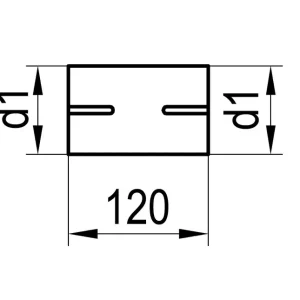 Echt FOX Doppelmuffe Edelstahl Ø60,3mm Länge 120mm beidseitig geschlitzt