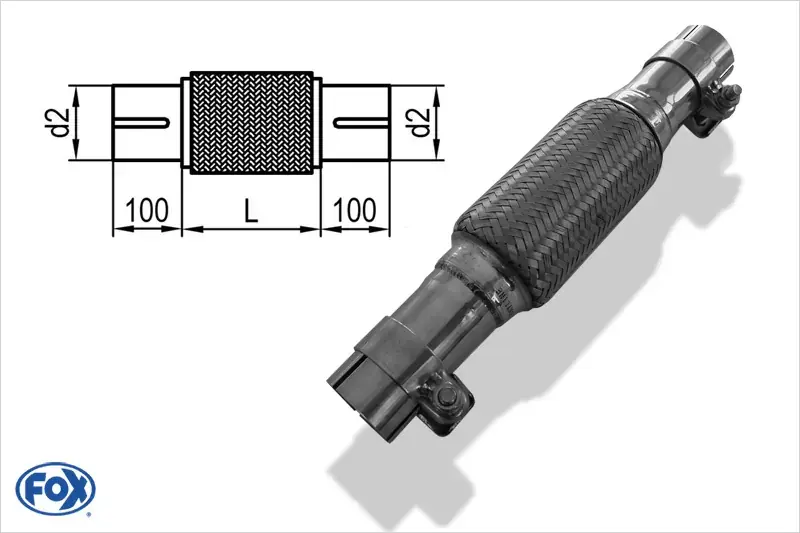 Flexibles Rohr Interlock Ø90mm Edelstahl 150mm Länge Ausverkauf