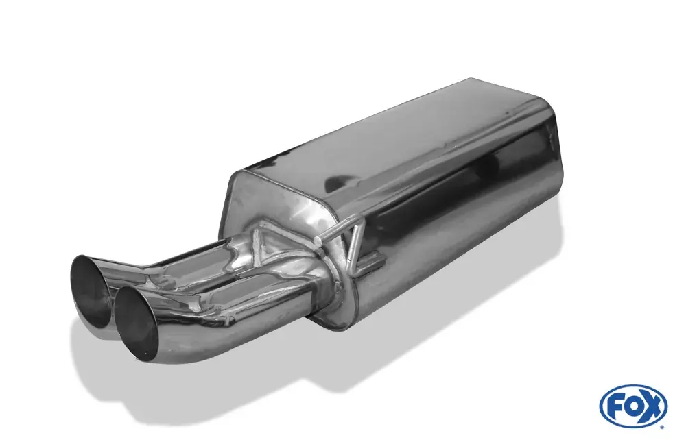 Markenprodukt FOX Endschalldämpfer Ø63,5mm - 2x76 Typ 18 passend für Audi 80 Typ B4