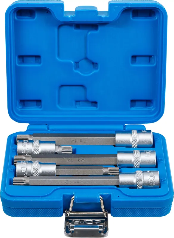 Expressversand Bit-Einsatz-Satz Innenvierkant 12,5 mm (1/2") Innenvielzahn für XZN 5-tlg.