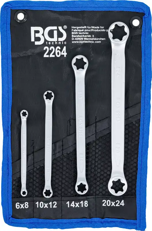 Top-Seller BGS Doppel-Ringschlüssel-Satz mit E-Profil-Ringköpfen 4-tlg.