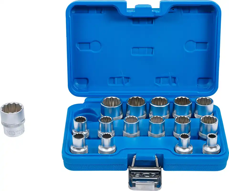 Meistverkauft BGS Steckschlüssel-Einsatz-Satz Zwölfkant 1/2 Zoll 16-tlg. SW 8–24 mm