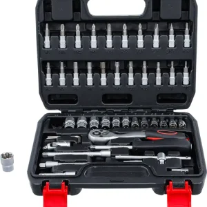 Geprüft Steckschlüssel-Satz 46-tlg. 1/4 Zoll (6,3 mm) Chrom-Vanadium