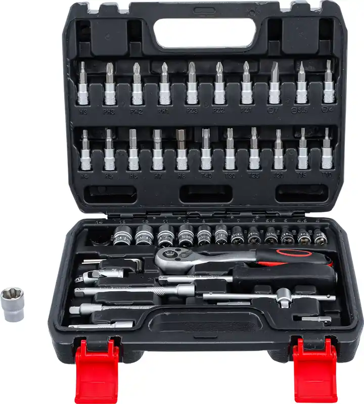 Geprüft Steckschlüssel-Satz 46-tlg. 1/4 Zoll (6,3 mm) Chrom-Vanadium