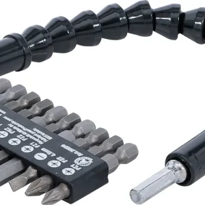 Neue Ware Bit-Satz mit flexibler Welle 11-tlg. Außensechskant 6,3 mm (1/4")