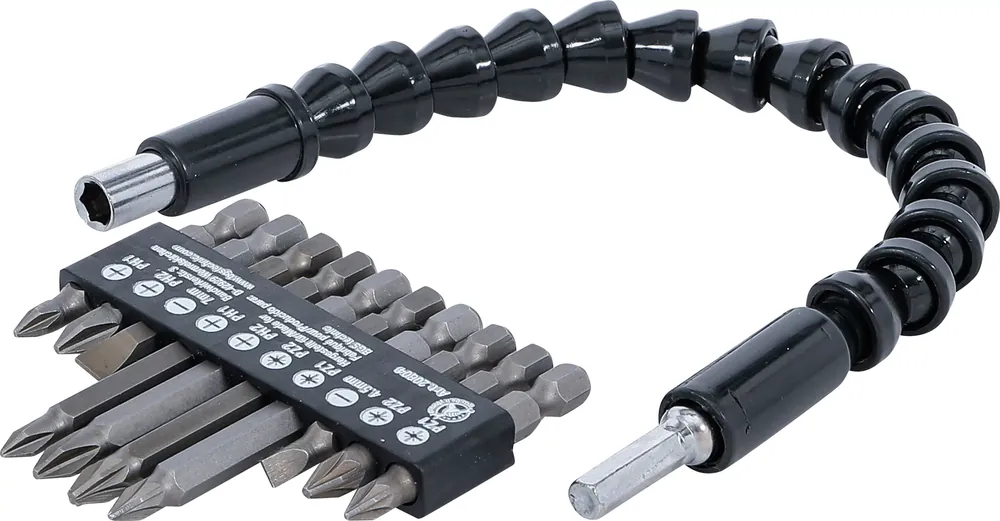 Neue Ware Bit-Satz mit flexibler Welle 11-tlg. Außensechskant 6,3 mm (1/4")