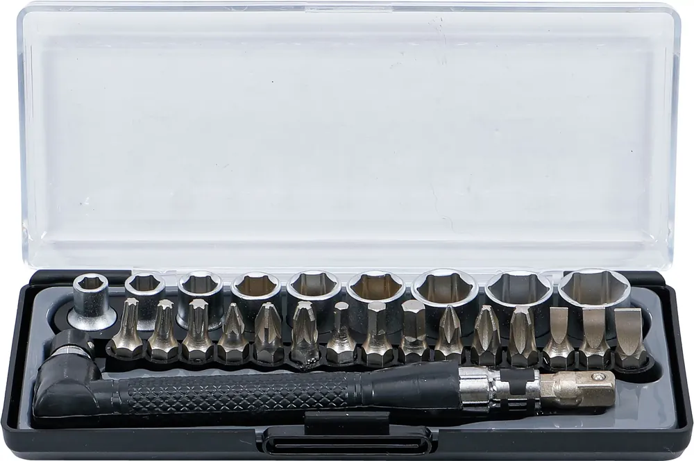 Bit- und Steckschlüssel-/Winkelschrauber-Satz 26-tlg. Antrieb 6,3 mm (1/4 Zoll) Geprüft