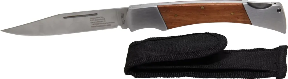 Taschenmesser 240 mm klappbar mit Holzgriff und Gürteltasche Preis Gesenkt