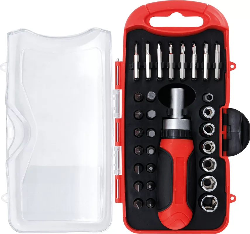 Neuheit BGS Diy Bit- und Steckschlüssel-Einsatz-Satz 30-tlg. mit umschaltbarem Ratschen-Drehgriff