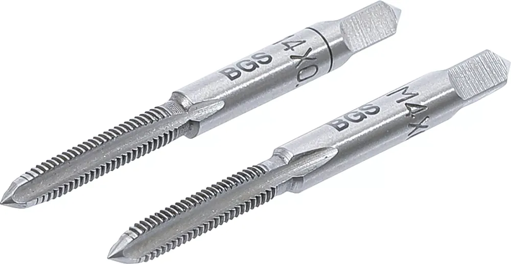 Geprüft BGS Gewindebohrer-Set M4 x 0,7 – Vor- und Fertigschneider, 2-tlg.