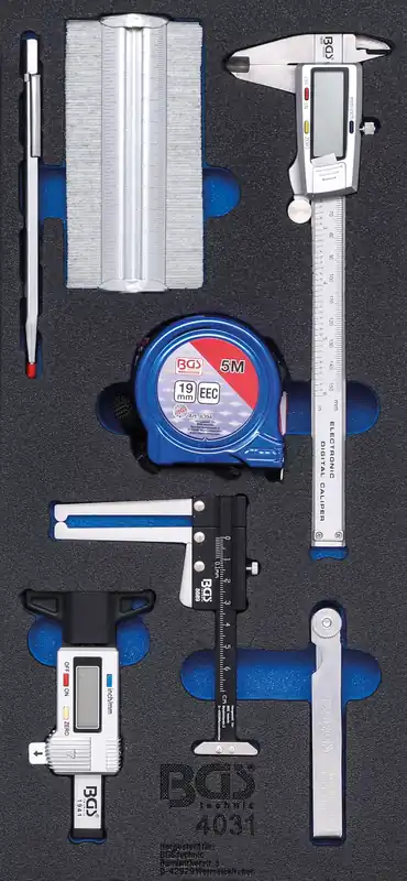 Aktuell Werkstattwageneinlage 1/3 Messwerkzeug-Satz 7-tlg.