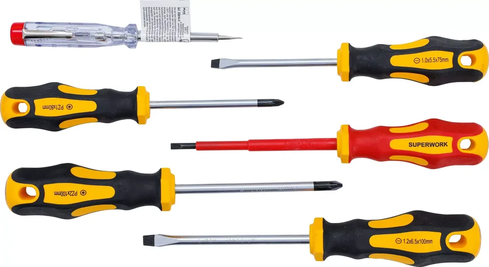 Knallerangebot VDE Elektriker Schraubendreher-Satz Schlitz / Kreuzschlitz 6-tlg.
