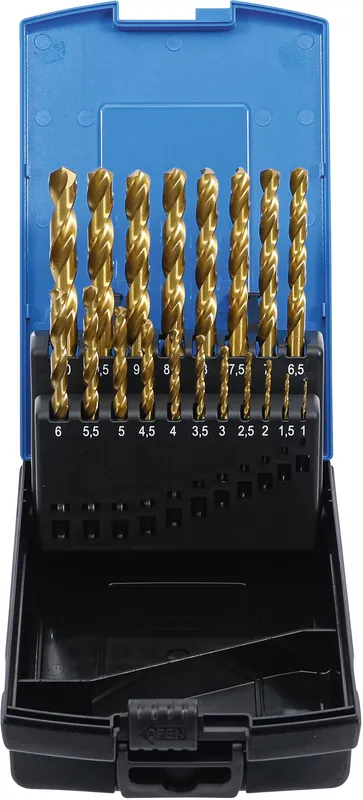 Preis Gesenkt BGS Spiralbohrer-Satz HSS-G titan-nitriert 1-10 mm 19-tlg.