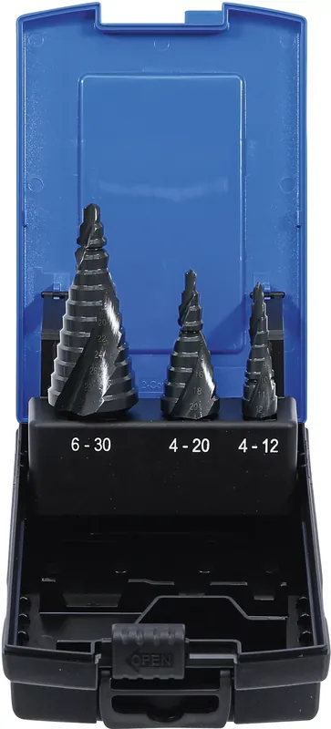 Stufenbohrer-Satz HSS 6542 Ø 4–30 mm 3-tlg. Ausverkauf