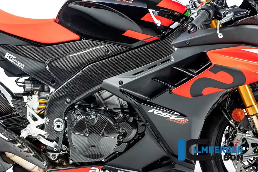 Markenware Ilmberger Carbon Rahmenabdeckung rechts glanz passend für Aprilia RSV4 ab 2021
