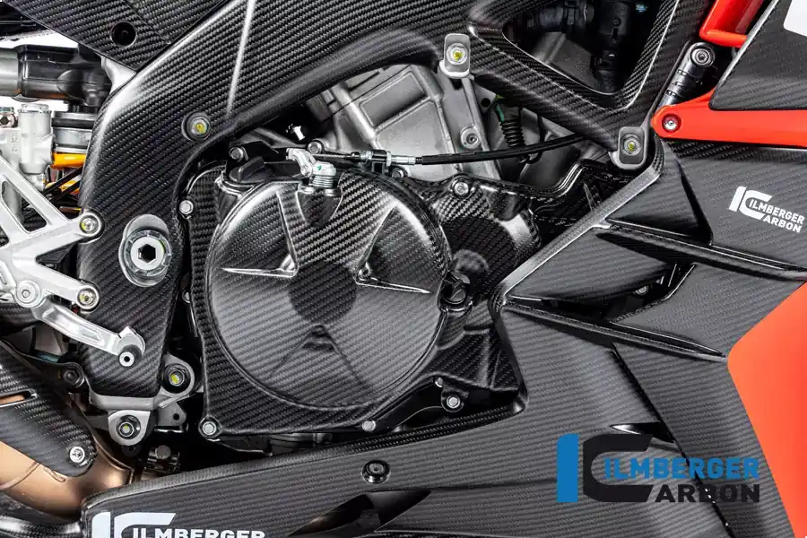 Ilmberger Carbon Kupplungsdeckelabdeckung matt passend für Aprilia RSV4 / Tuono V4 ab 2021 Geprüft