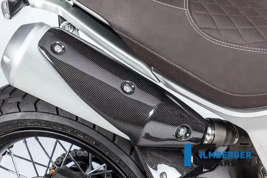 Ilmberger Carbon Auspuffhitzeschutz passend für Ducati Scrambler 1100 rechts glänzend Zertifiziert