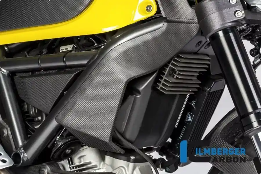 Preis Gesenkt Ilmberger Carbon Wasserkühlerverkleidung rechts matt passend für Ducati Scrambler