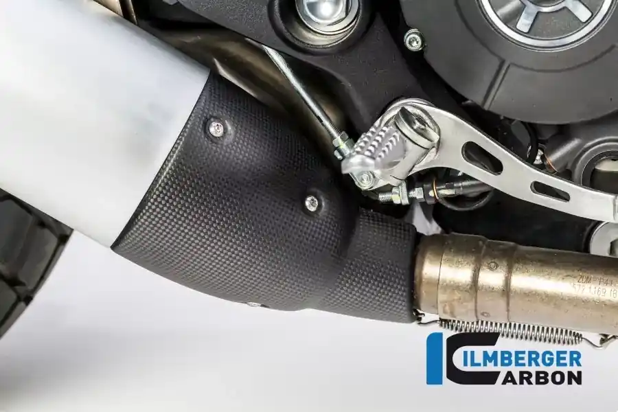 Meistverkauft Ilmberger Carbon Schalldämpfer-Fersenschutz matt passend für Ducati Scrambler