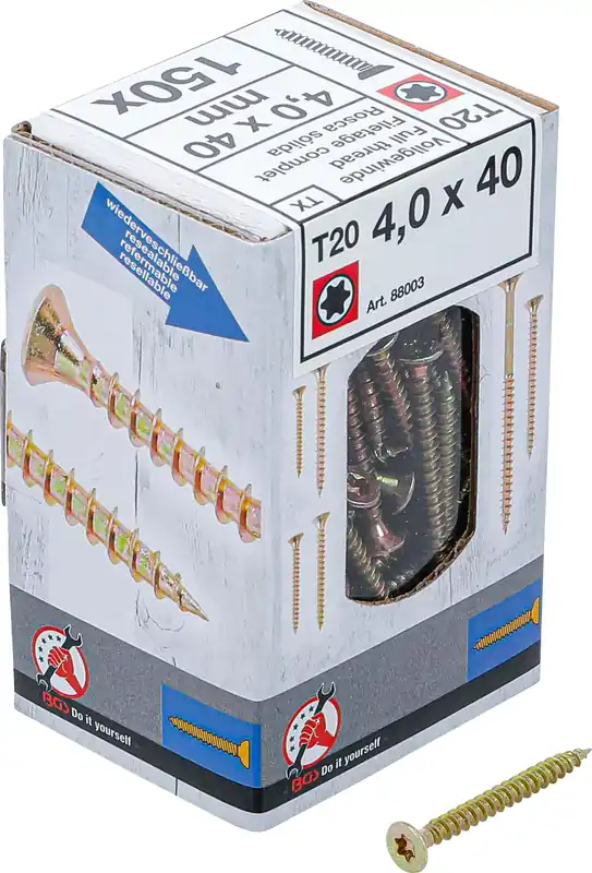 Highlight Mehrzweckschrauben T20 Torx 4,0x40 mm – 150 Stück