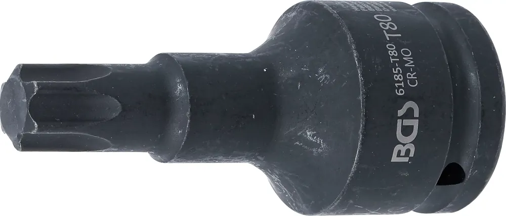 Aktuell Kraft-Bit-Einsatz T80 Länge 100 mm Innenvierkant 20 mm (3/4 Zoll) T-Profil (für Torx)