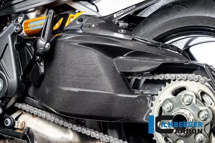 Top-Preis Ilmberger Carbon Schwingenabdeckung inkl. Kettenschutz glänzend passend für Ducati Diavel 1260 ab 2019