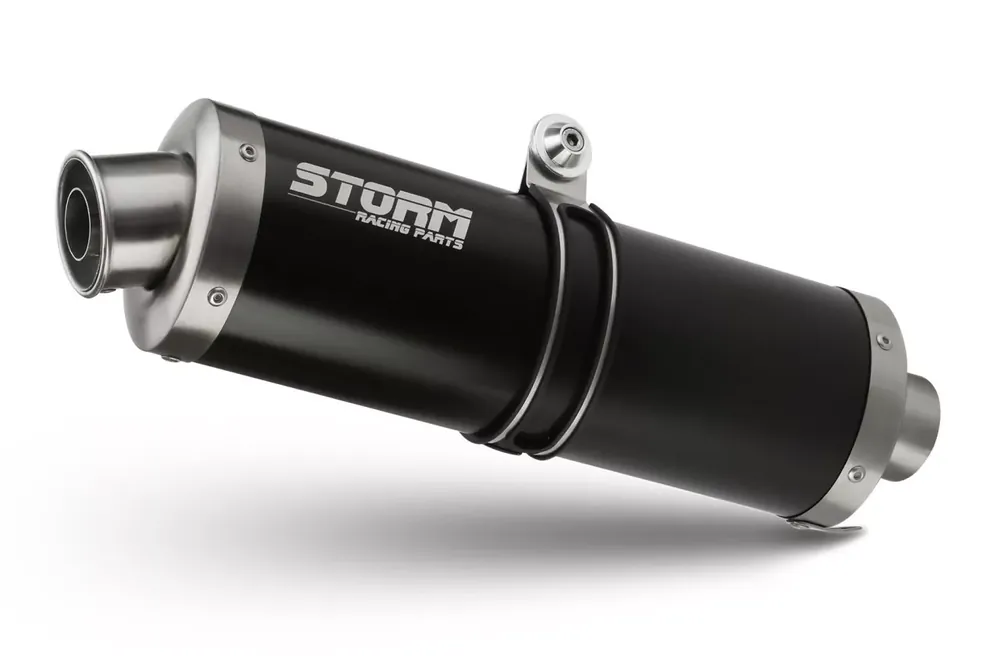 Meistverkauft STORM by MIVV OVAL Edelstahl Schwarz passend für Suzuki GSX-R 1000 2001-2002