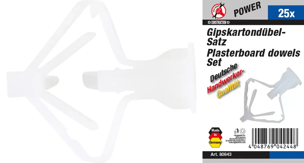 Gipskartondübel-Sortiment 25-teilig Direktkauf