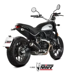 Neue Kollektion MIVV X-M1 Edelstahl Schwarz Endschalldämpfer passend für Ducati Scrambler 800 Icon/Dark 21-22