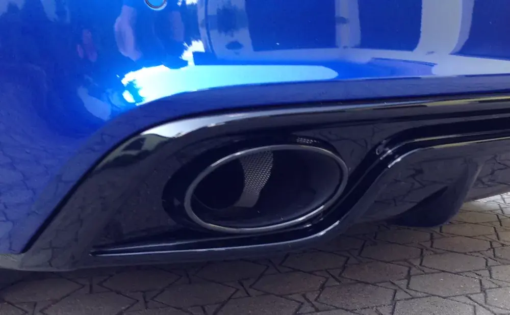 Endrohrblende rechts, schwarz, 185x120mm oval passend für Audi A5 (B8/B81) Coupé 10.11-06.16 Markenware