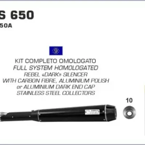 Arrow Komplettanlage 2 1 Rebel Aluminium Schwarz passend für Kawasaki Vulcan S 650 Wochenendangebot
