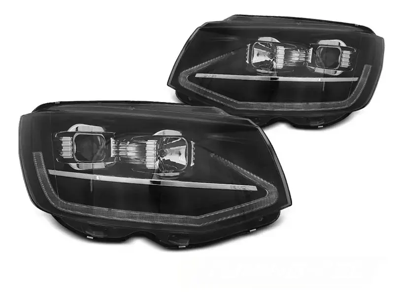 Geprüft Scheinwerfer Röhrenlicht schwarz DRL dynamische Blinker passend für VW T6 15-19