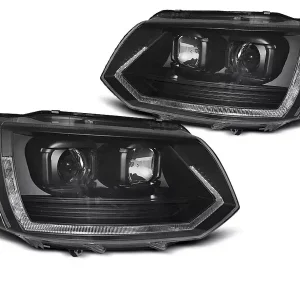 Abverkauf Scheinwerfer Röhrenlicht T6 Look schwarz passend für VW T5 2010-2015