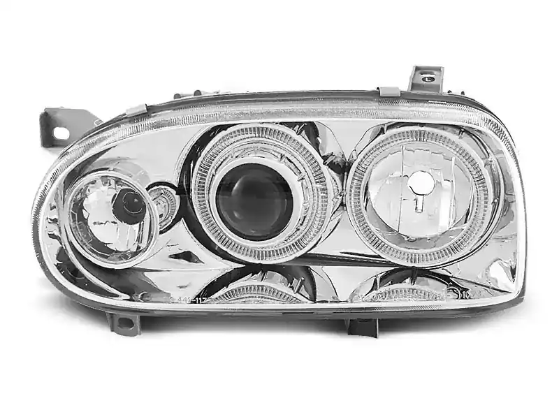 Scheinwerfer Angel Eyes chrom passend für VW Golf 3 09.91-08.97 Sonderaktion