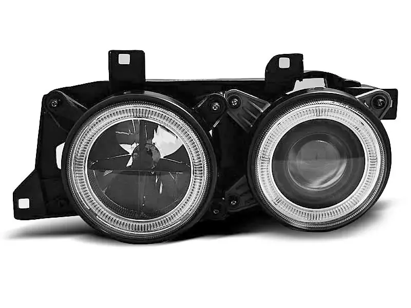 Scheinwerfer Angel Eyes schwarz passend für BMW E32 / E34 Garantierte Lieferung