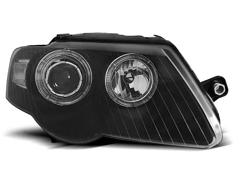 Scheinwerfer Angel Eyes schwarz passend für VW Passat B6 3C Neue Kollektion