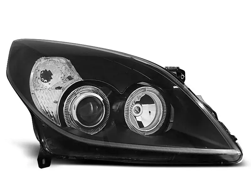 Scheinwerfer passend für Opel Vectra C 09.05-08 Schwarz Engelsaugen Expressversand
