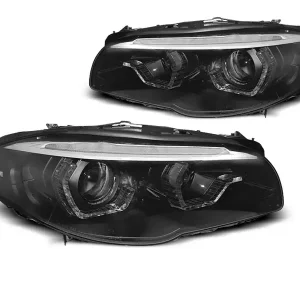 Xenon Scheinwerfer Angel Eyes LED DRL schwarz dynamische Blinker passend für BMW F10 / F11 10-13 Zertifiziert