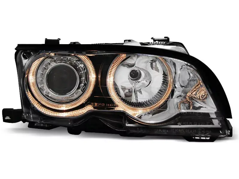 Markenprodukt Scheinwerfer Angel Eyes chrom passend für BMW E46 Coupé Cabrio 09/2001–03/2003
