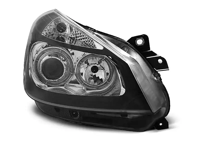 Schwarze Engelsaugen Scheinwerfer passend für Renault Clio 3 05-09 Nur Für Kurze Zeit