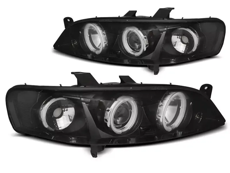 Must-Have Scheinwerfer passend für Opel Vectra B 99–03.02 Engelsaugen CCFL Schwarz