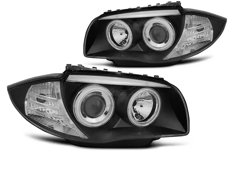 Neu Im Sortiment Scheinwerfer Angel Eyes CCFL schwarz passend für BMW 1er E87 / E81 / E82 / E88 (04–11)