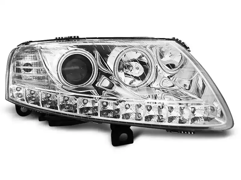 LED Scheinwerfer Angel Eyes chrom passend für Audi A6 C6 04-08 Knallerangebot